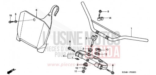 HANDLE PIPE/TOP BRIDGE (CR125R2,3) CR125R2 de 2002